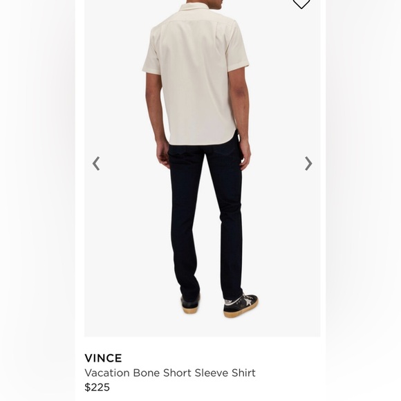 Vince - New Short Sleeve Vacation Shirt in Bone size Small - Picture 3 of 5
